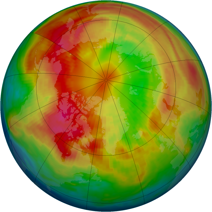 Arctic ozone map for 02 March 1985